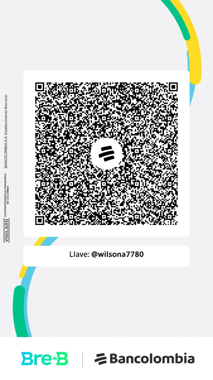 QR de pago Bancolombia Bre-B proporcionado por Wilson Aguilar; llave @wilsona7780